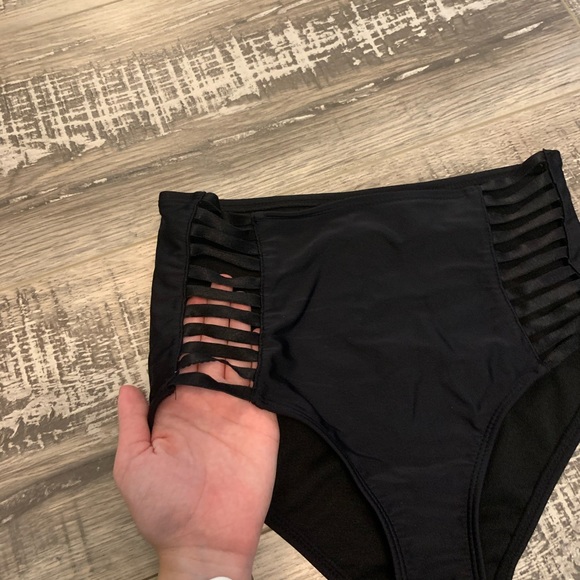 black high waisted swim suit bottoms - Picture 2 of 4